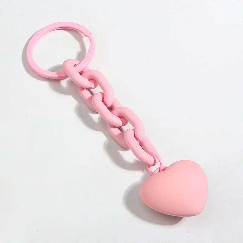 Handmade Heart Keychain Acrylic Plastic Link Chain - Bakyat Store