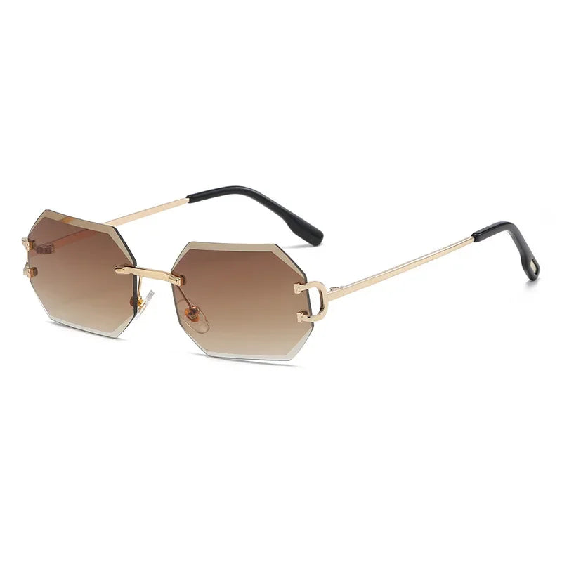 Rimless Polygon Sunglasses - Bakyat Store