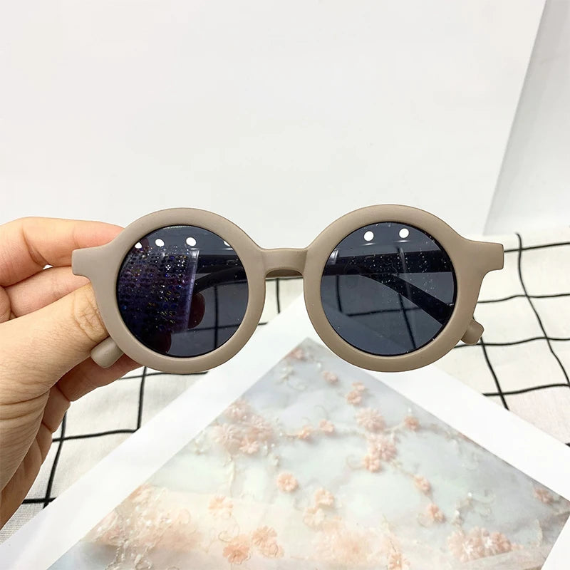 Cute Round Sunglasses for Kids Flexible Rubber Frame - Bakyat Store