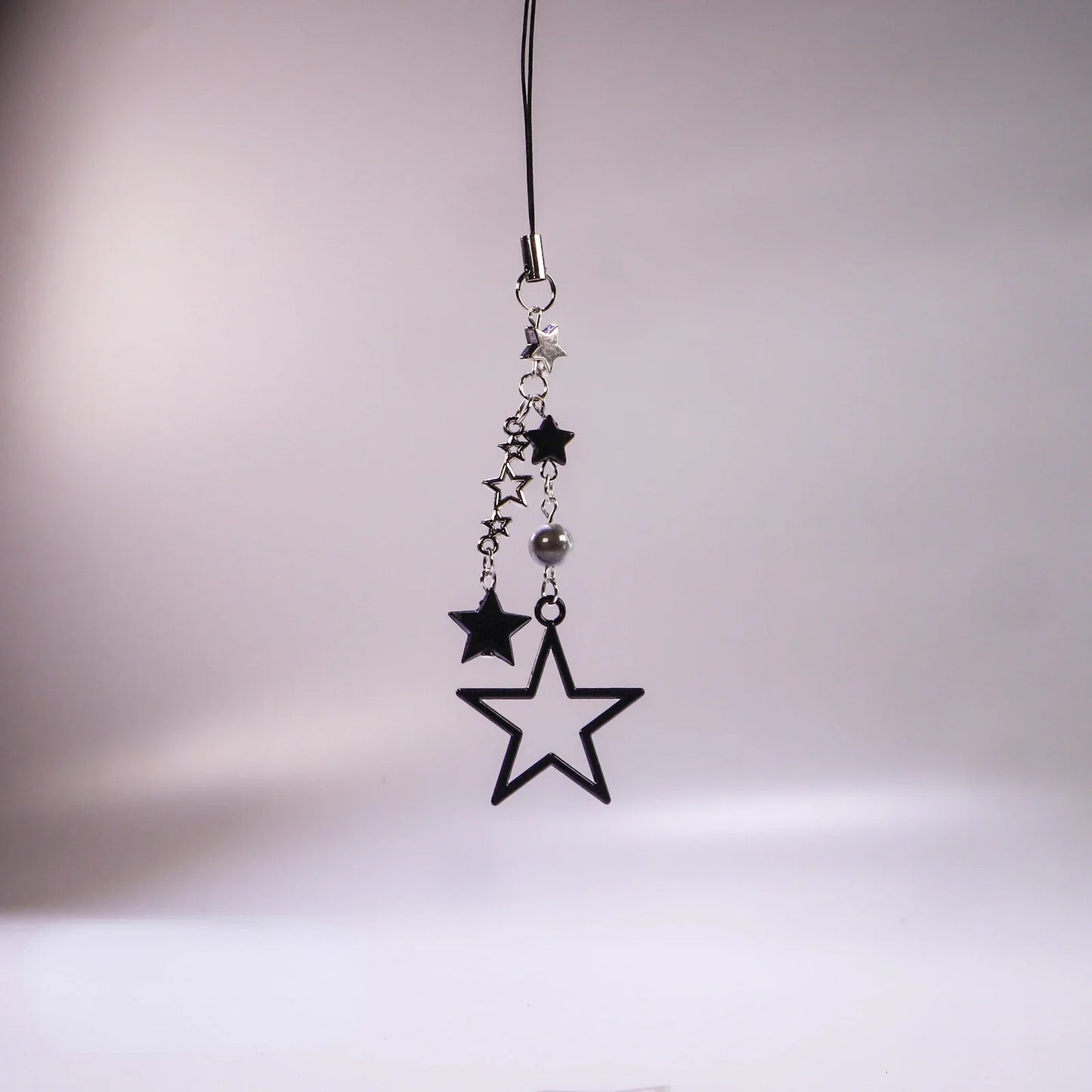 Black Star Pendant Phone Charm Strap Keychain - Bakyat Store