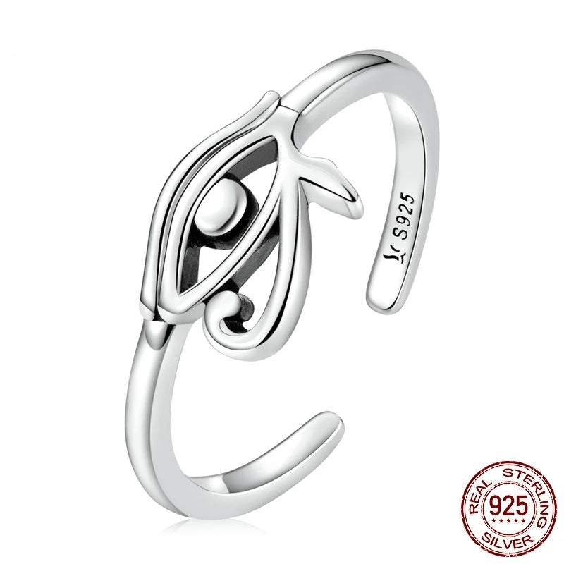 Eye of Horus Egypt Protection Open Ring - Bakyat Store