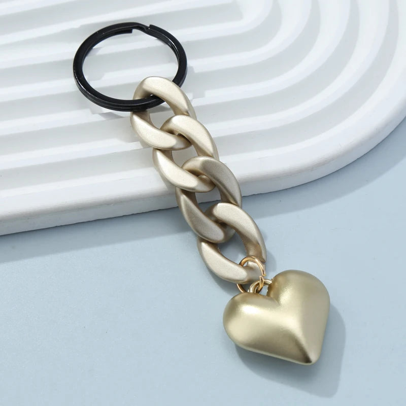 Handmade Heart Keychain Acrylic Plastic Link Chain - Bakyat Store