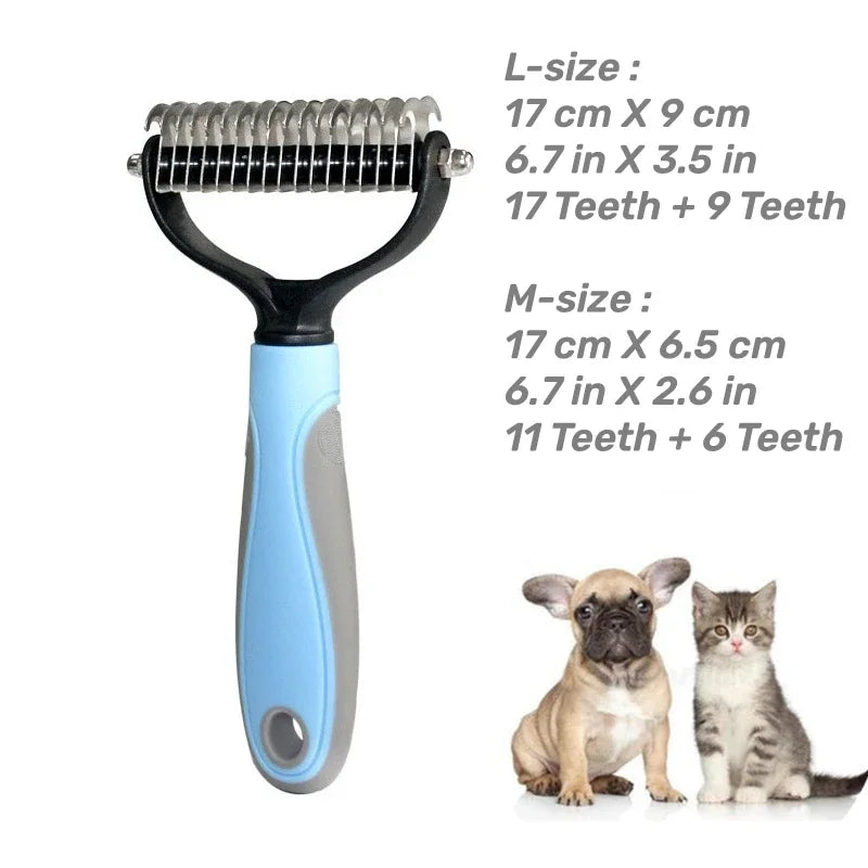 Professional Pet Deshedding Brush 2 Sided Dematting Dog Comb Cat Brush - Bakyat Store