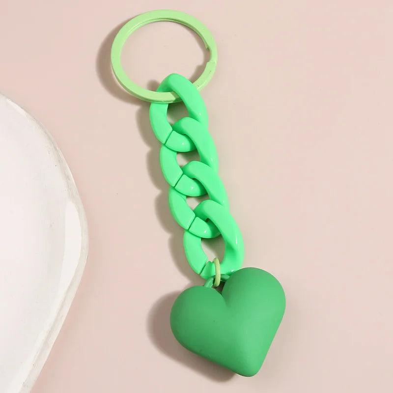 Handmade Heart Keychain Acrylic Plastic Link Chain - Bakyat Store