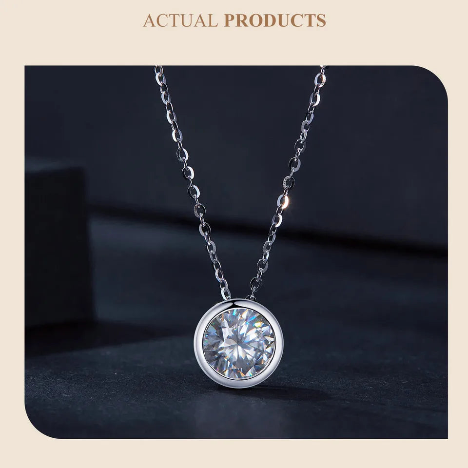 Moissanite Necklace for Women 925 Sterling Silver Wedding Jewelry