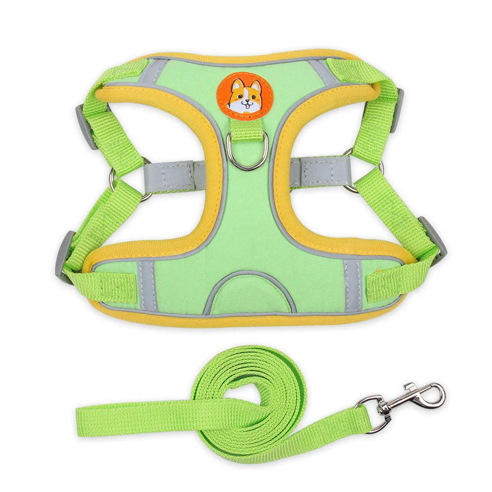 Dog Harness No-push Chest Vest Dog Harness and Leash Set Pets Accessories - Bakyat Store