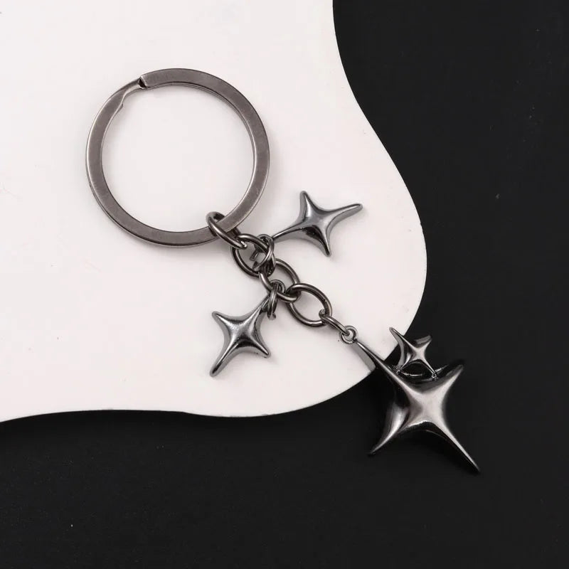 Keychains Star Moon Metal Key Rings - Bakyat Store