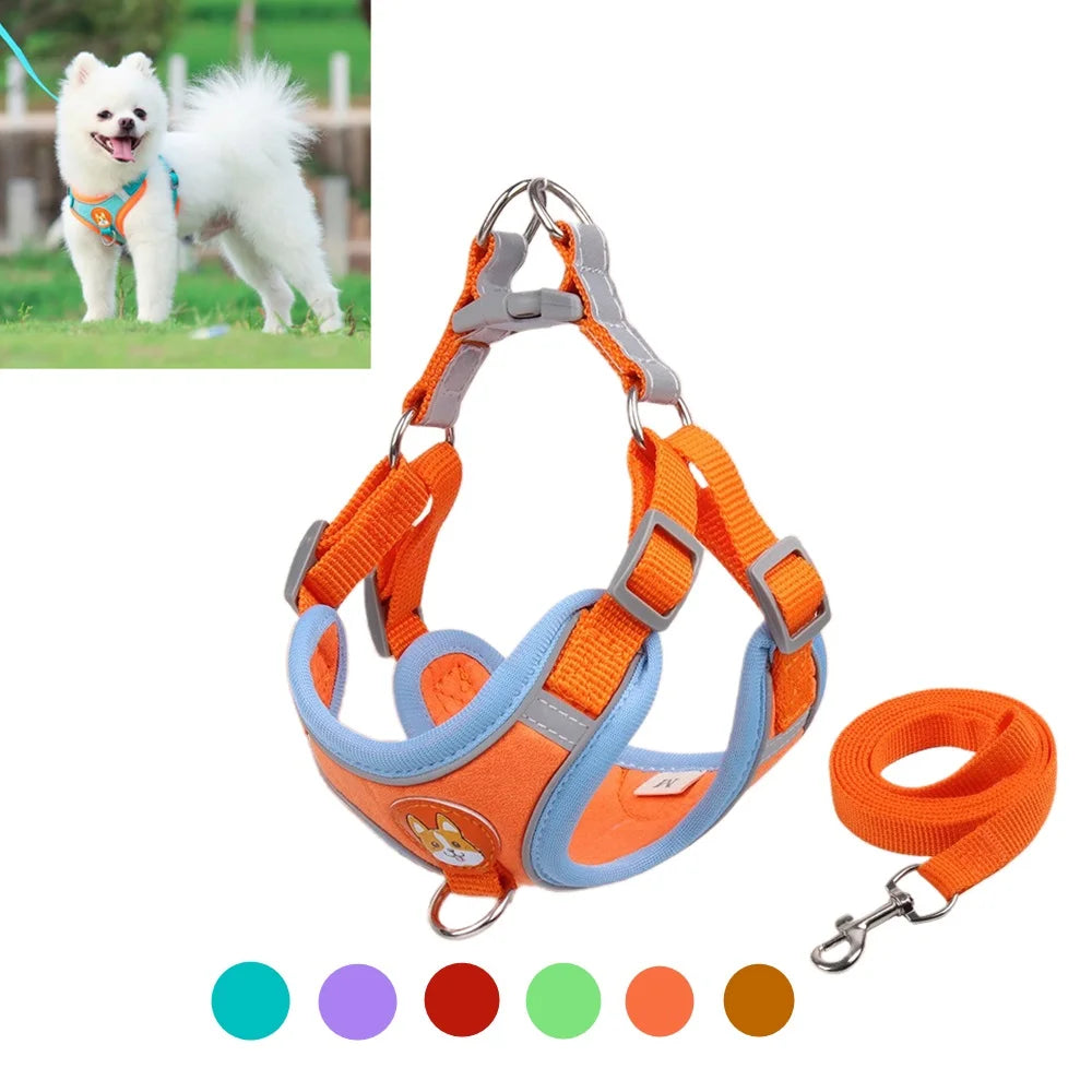 Dog Harness No-push Chest Vest Dog Harness and Leash Set Pets Accessories - Bakyat Store