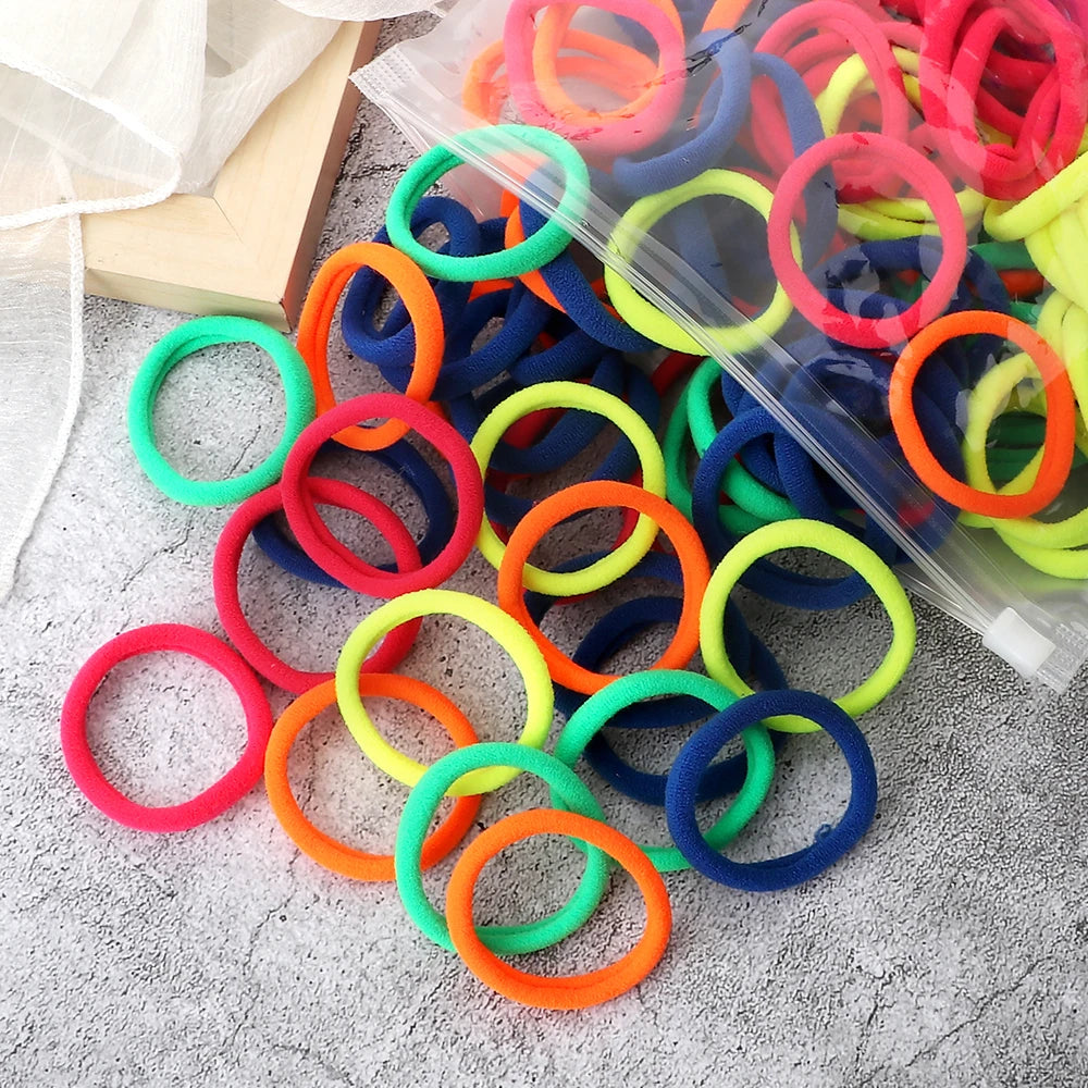 Mixed Colors Hair Bands 4cm Basic Hair Ties Elastic Headband - Bakyat Store