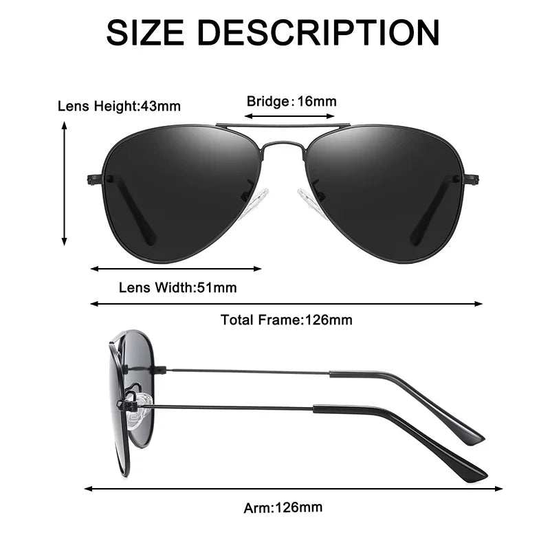 Classic Polarized Sunglasses 5-12 Year Mirror Children Glasses Metal Frame Eyeglasses UV400 - Bakyat Store