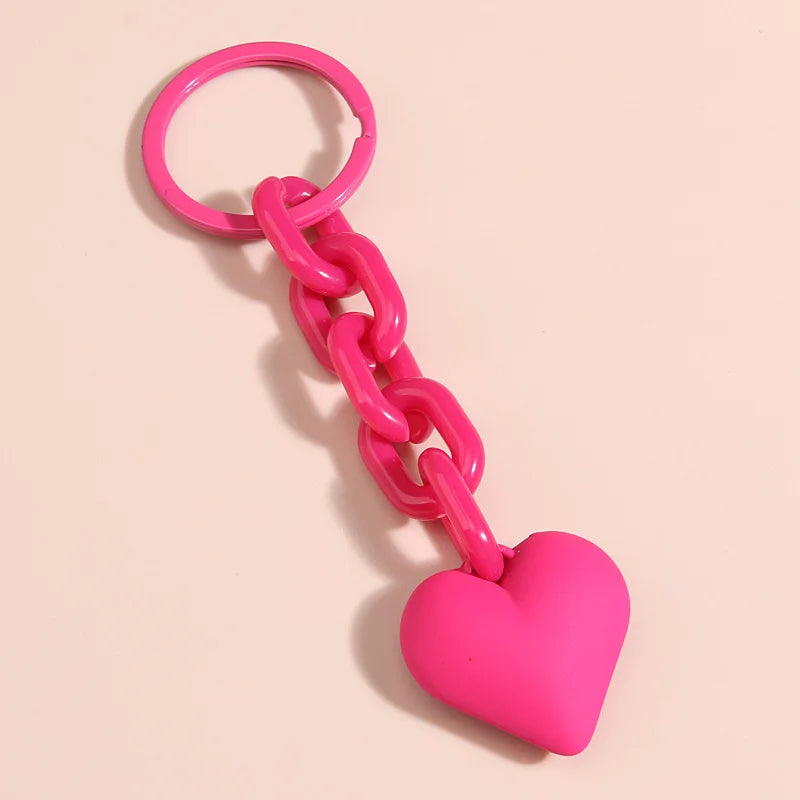 Handmade Heart Keychain Acrylic Plastic Link Chain - Bakyat Store