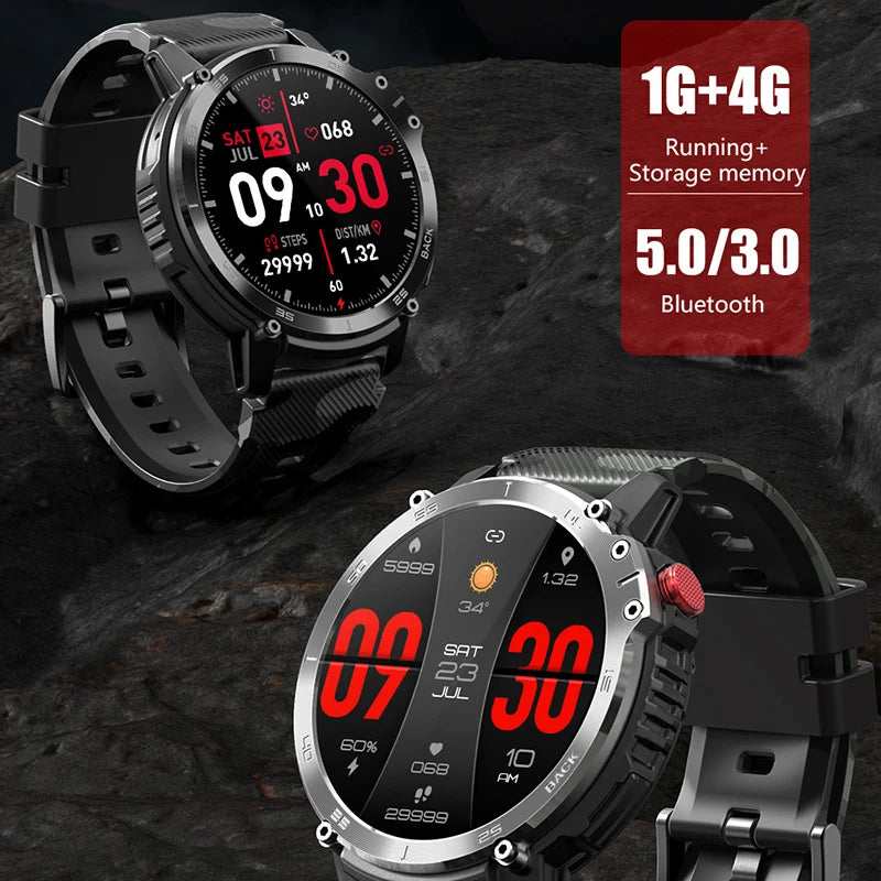 Military C22 Men's Smart Watch BT Call 4GB ROM Fitness Tracker 3ATM Waterproof Sport Smartwatch for Xiaomi Huawei IOS Phone 2023 - Bakyat Store