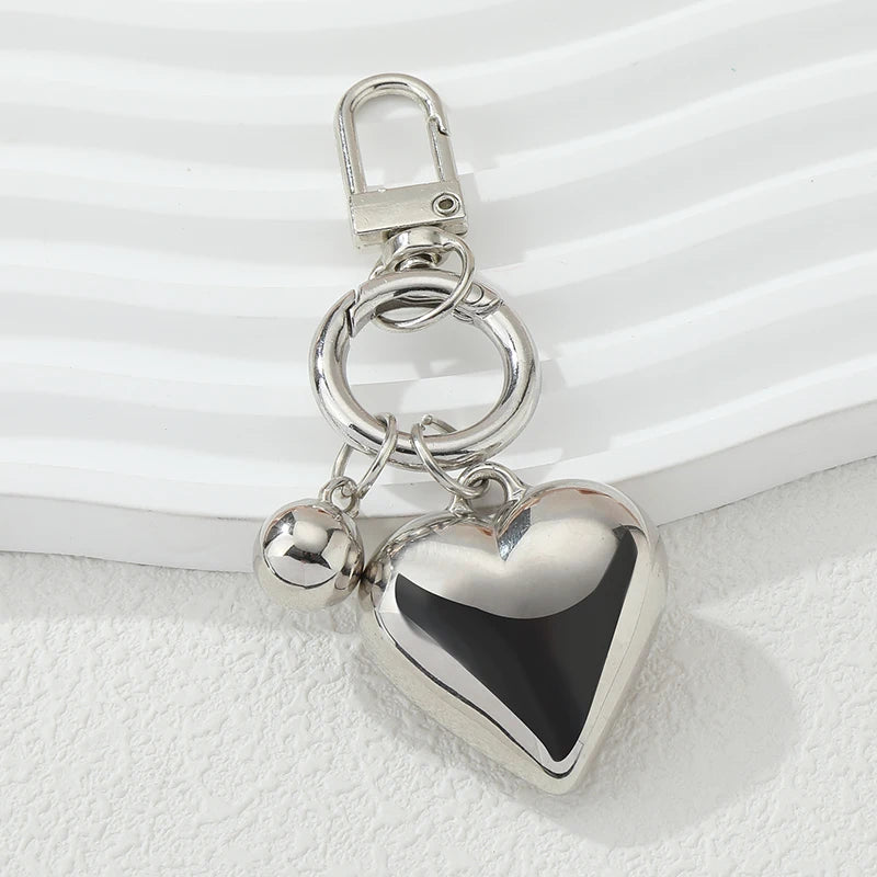 Fashion Alloy Keychains Big Hearts Little Ball Key Rings - Bakyat Store