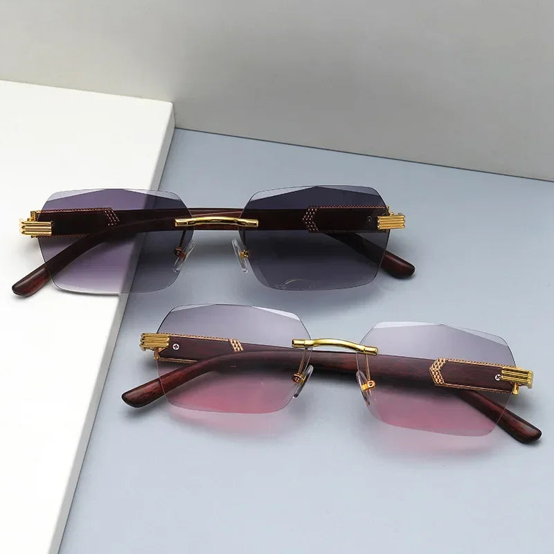 Rimless Rectangle Sunglasses - Bakyat Store