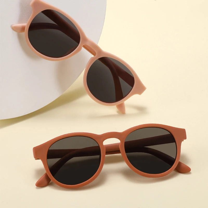 Fashion Kid's First Sunglasses Round Flexible UV400 Polarized Girls Boys Silicone Sun Glasses - Bakyat Store