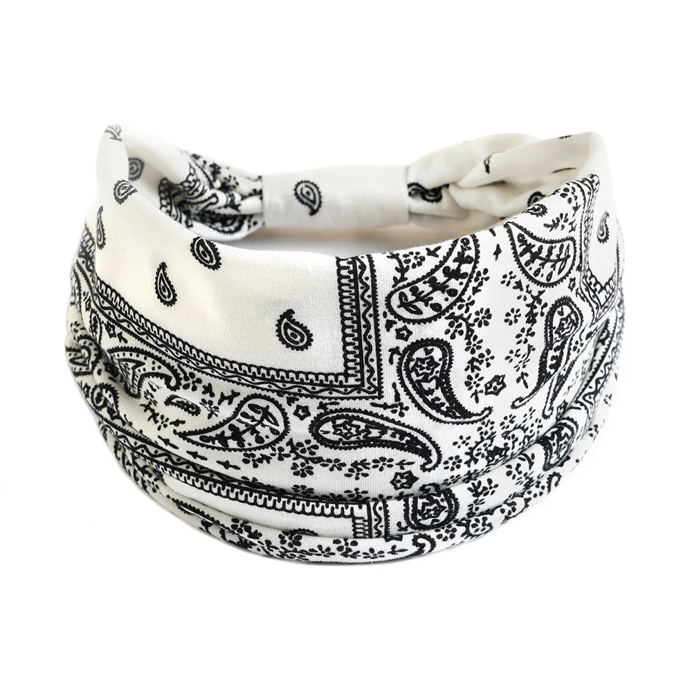 Bohemian Wide Cotton Stretch Headbands - Bakyat Store