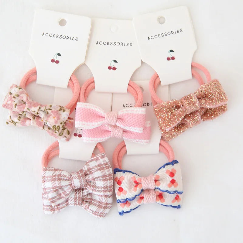 Baby Hair Band Girls Ties Bows Elastic Rubber Band - Bakyat Store