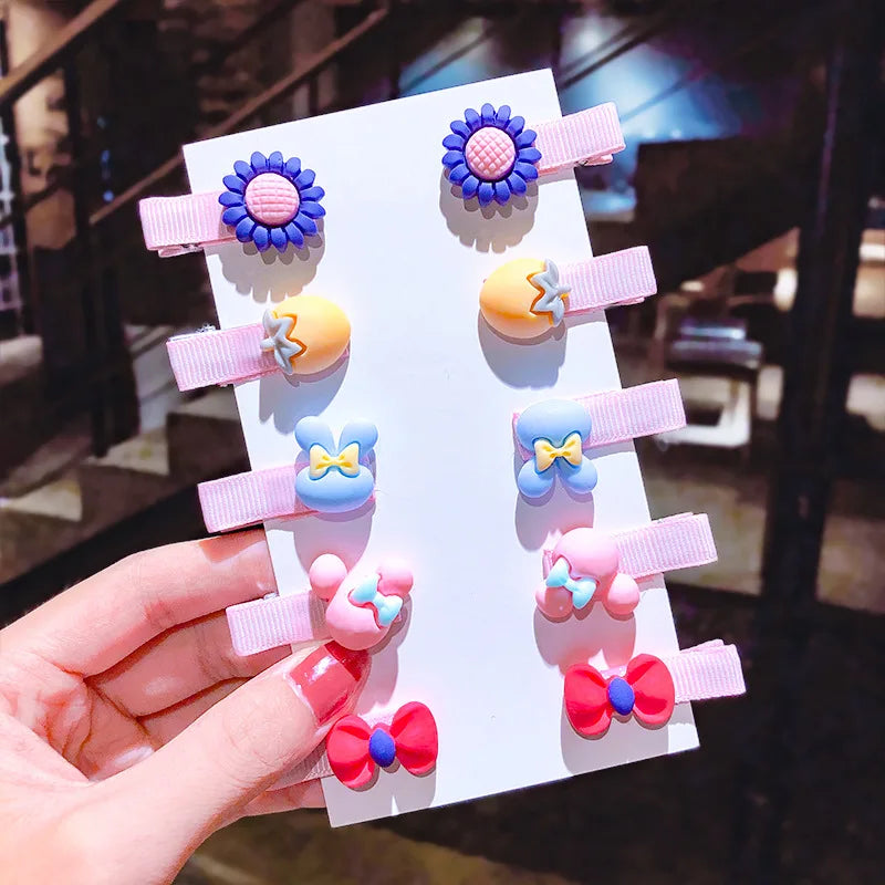 10PCS/Set New Girls Cute Cartoon Ice Cream Unicorn Hair Clips - Bakyat Store