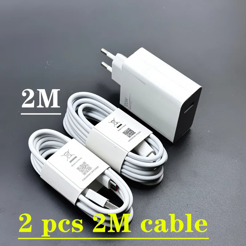 Xiaomi 11T Pro Charger 120W Original EU/US Turbo Quick charge 6A USB C cable For MI 12 pro ultranote 11t pro POCO X3 X4 M4 - Bakyat Store