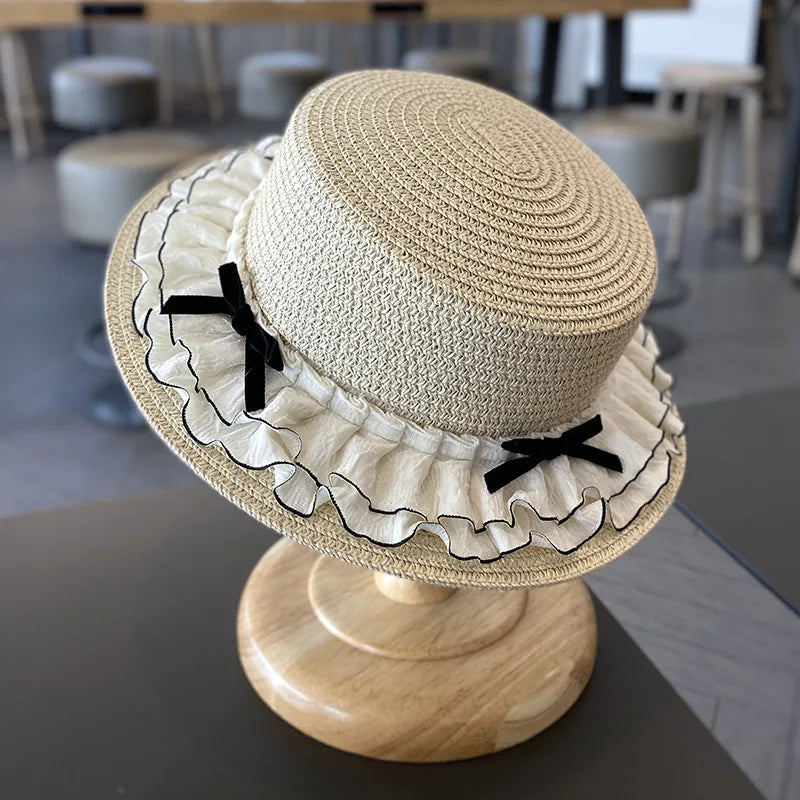 Straw Children Panama Hats for Girls Beach Baby - Bakyat Store