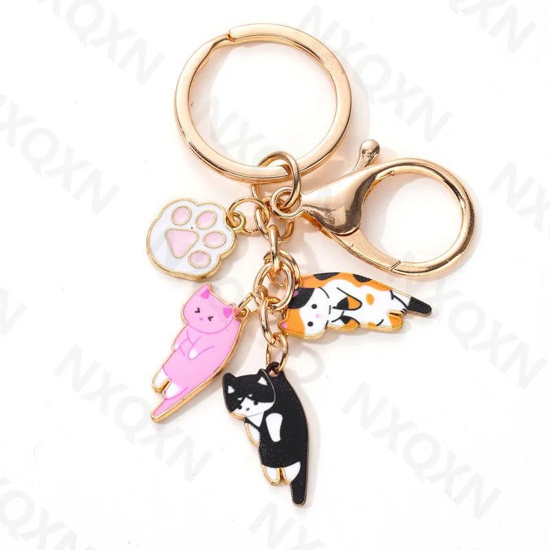 Kawaii Cat Keychain Pet Paw Key Ring - Bakyat Store