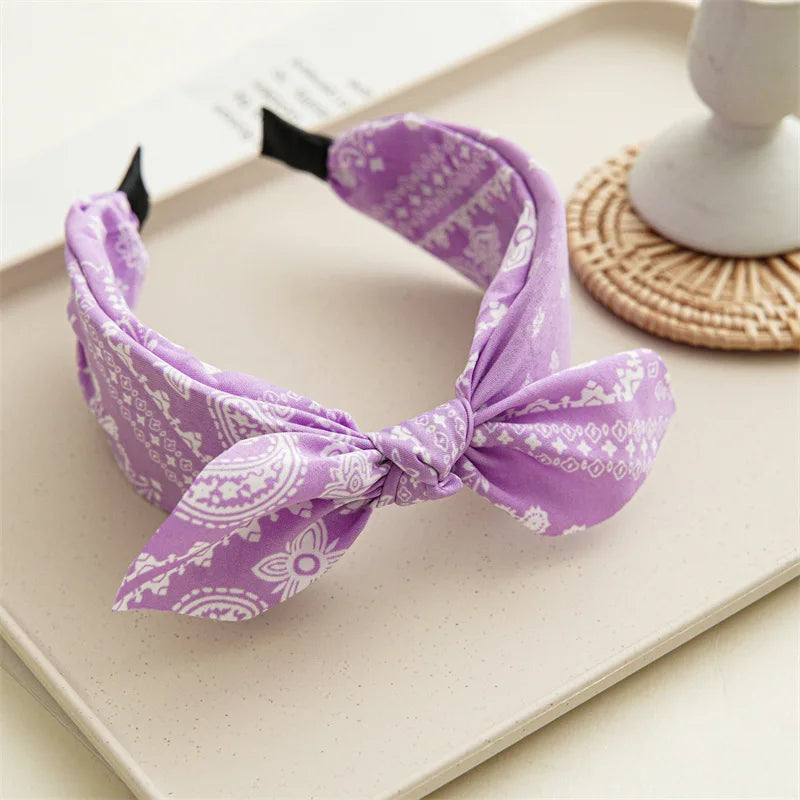 Cotton Cashew Flowers Printing Soft Wide Hair hoop - Bakyat Store