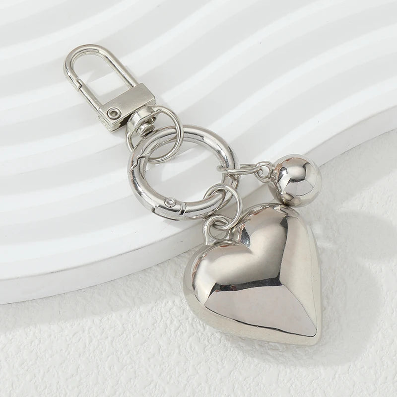 Fashion Alloy Keychains Big Hearts Little Ball Key Rings - Bakyat Store