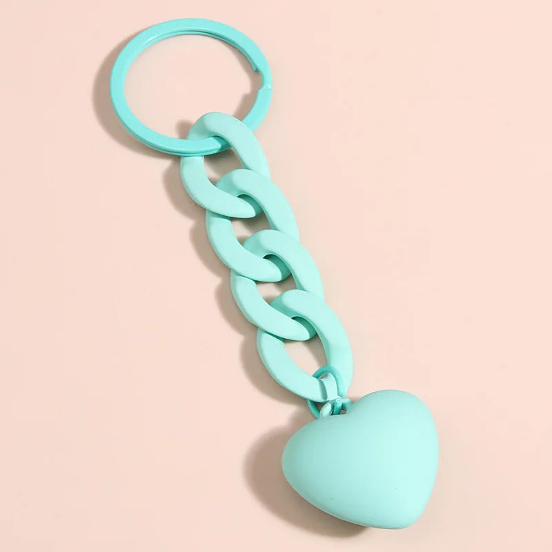 Handmade Heart Keychain Acrylic Plastic Link Chain - Bakyat Store