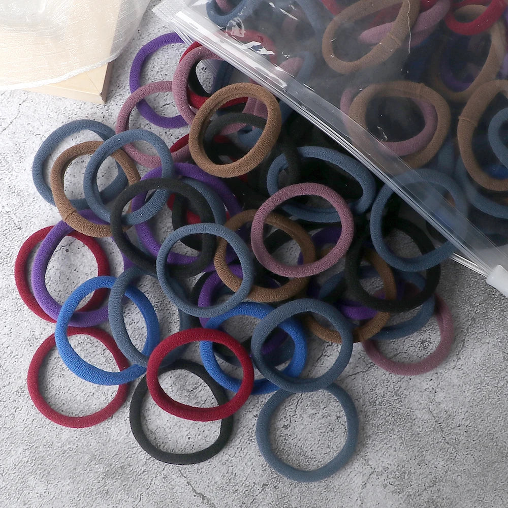 Mixed Colors Hair Bands 4cm Basic Hair Ties Elastic Headband - Bakyat Store