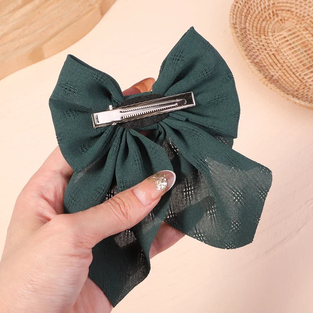 2Pcs/set Sweet Solid Bowknot Hair Clips - Bakyat Store