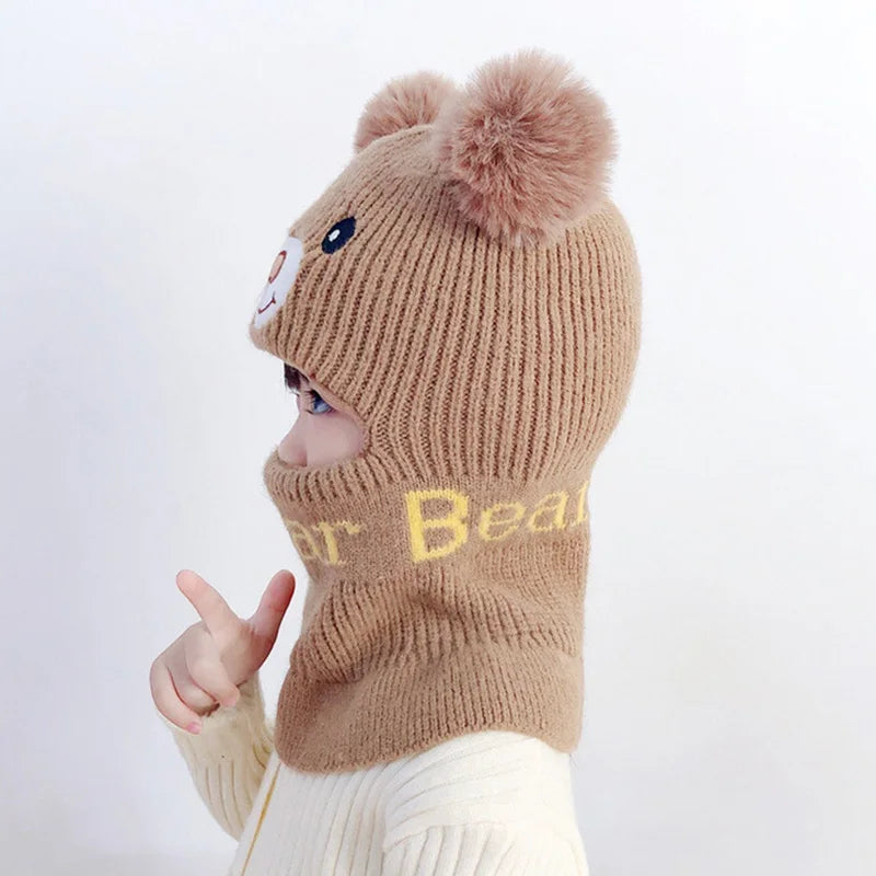 Bear Winter Baby Bonnet Hat Scarf One-Piece - Bakyat Store