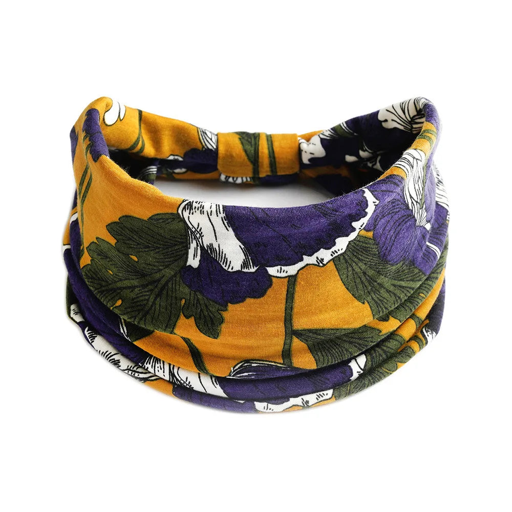 Bohemian Wide Cotton Stretch Headbands - Bakyat Store