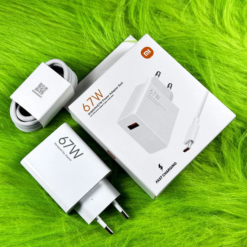 Original Xiaomi 67W Charger Turbo Fast Charge EU Adapter Usb Type C Cable For Redmi Note 13 Pro Mi 13 Lite K60 K60E K50 CIVI 3 2 - Bakyat Store