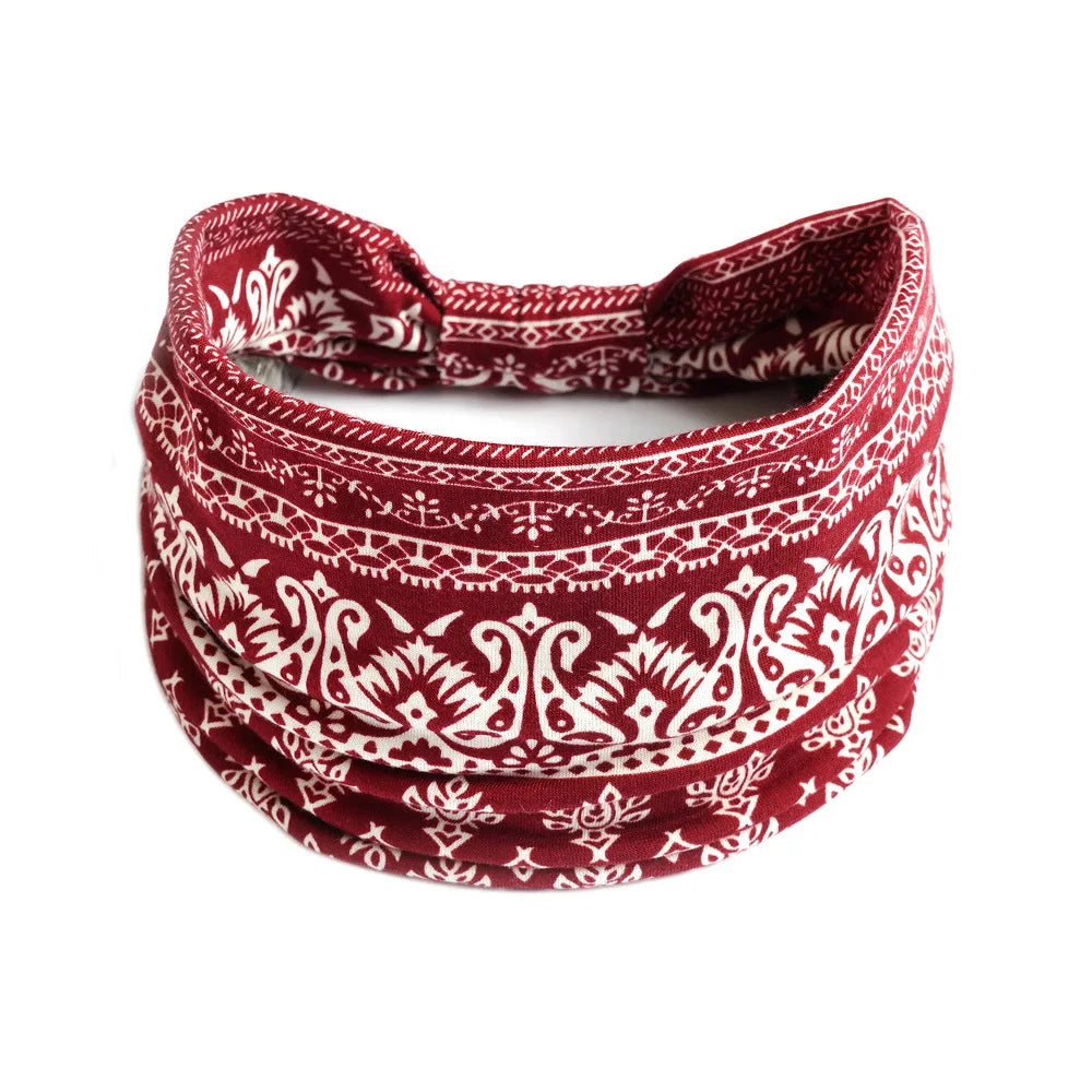 Bohemian Wide Cotton Stretch Headbands - Bakyat Store