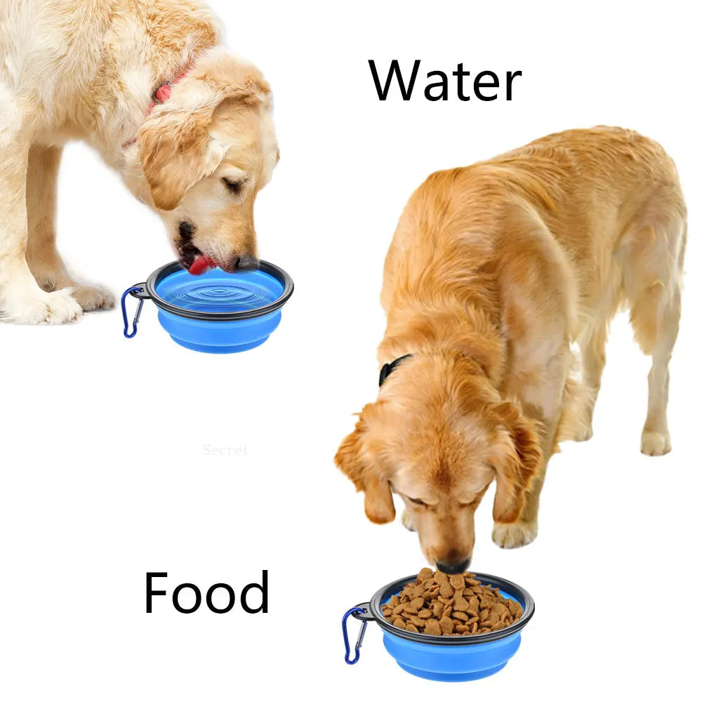 Collapsible Pet Silicone Dog Food and Water Bowl - Bakyat Store