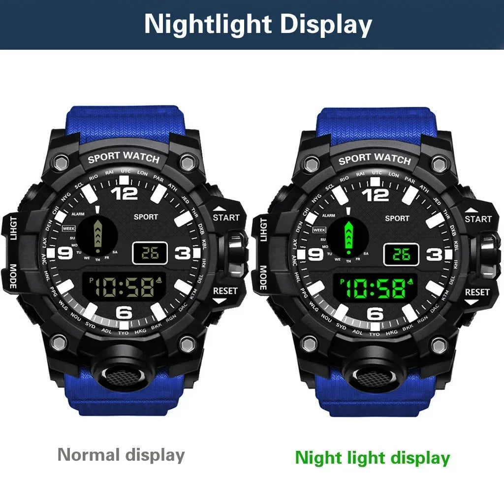 Men LED Digital Watch Men Sport Watches Fitness Electronic Watch Multifunction Military Sports Watches Clock Kids Gifts 2024 - Bakyat Store