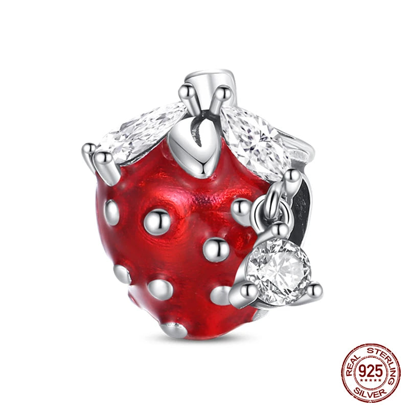 Silver bracelets Charms Beads Red Color Shapes - Bakyat Store