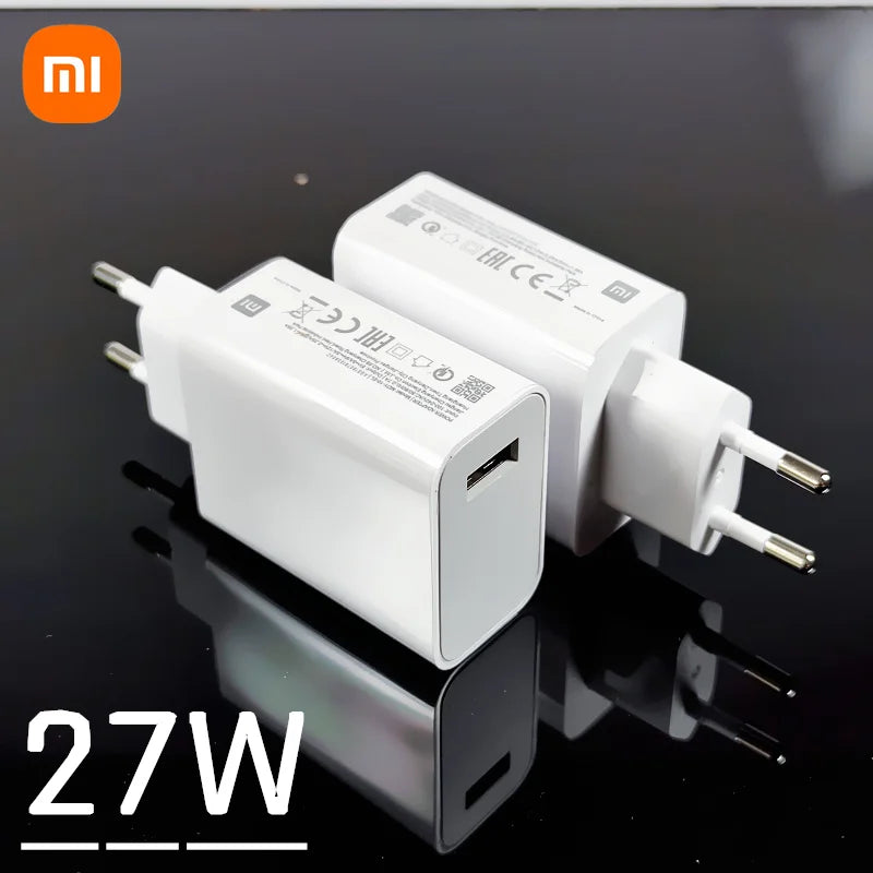 Original Xiaomi Charger 27W EU/US Fast Charge Adapter Type C Cable For Mi 9 8 SE 9T pro Redmi Note 7 K20 Pro - Bakyat Store