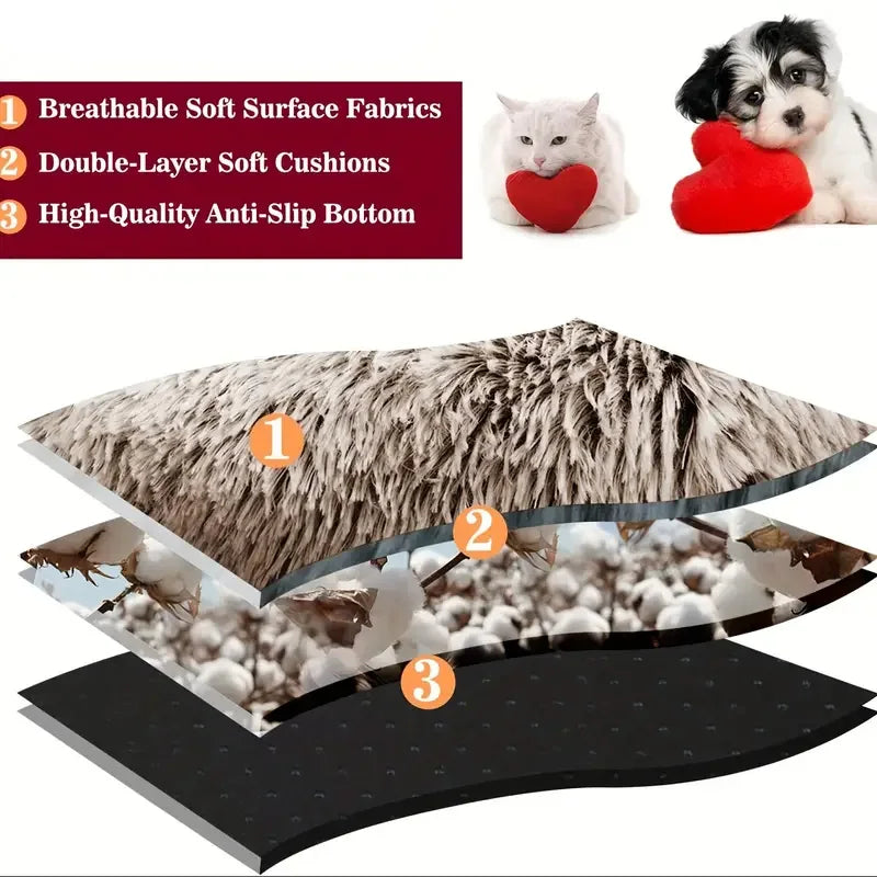 Cat Bed Pet Mattress Warm Soft Plush Pet Bed - Bakyat Store