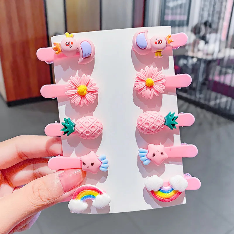 10PCS/Set New Girls Cute Cartoon Ice Cream Unicorn Hair Clips - Bakyat Store