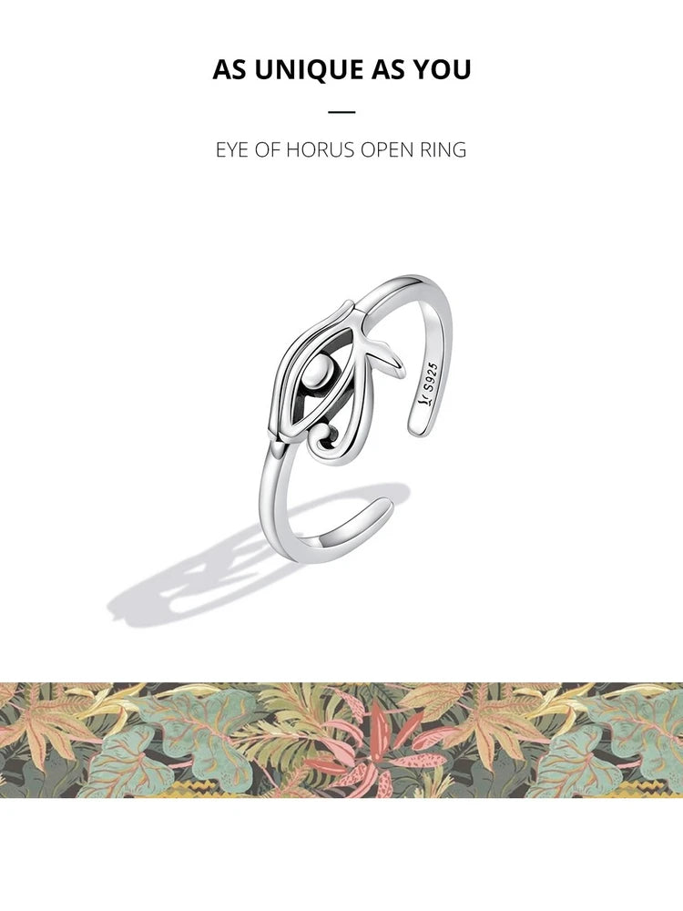 Eye of Horus Egypt Protection Open Ring - Bakyat Store