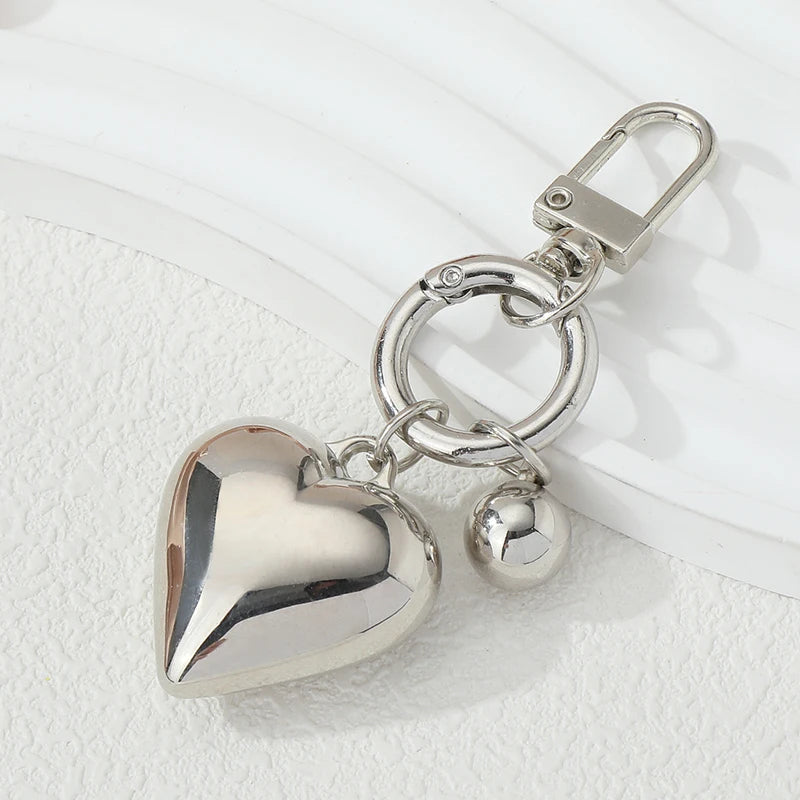 Fashion Alloy Keychains Big Hearts Little Ball Key Rings - Bakyat Store