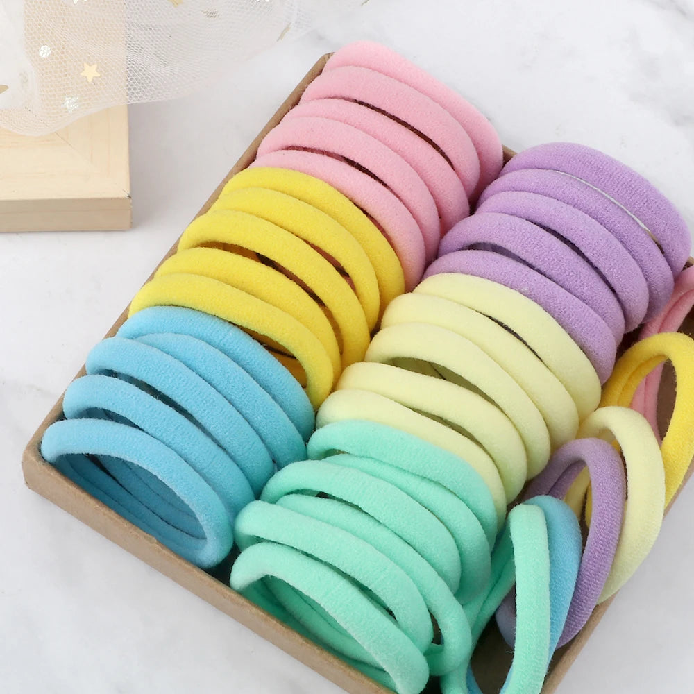 Mixed Colors Hair Bands 4cm Basic Hair Ties Elastic Headband - Bakyat Store