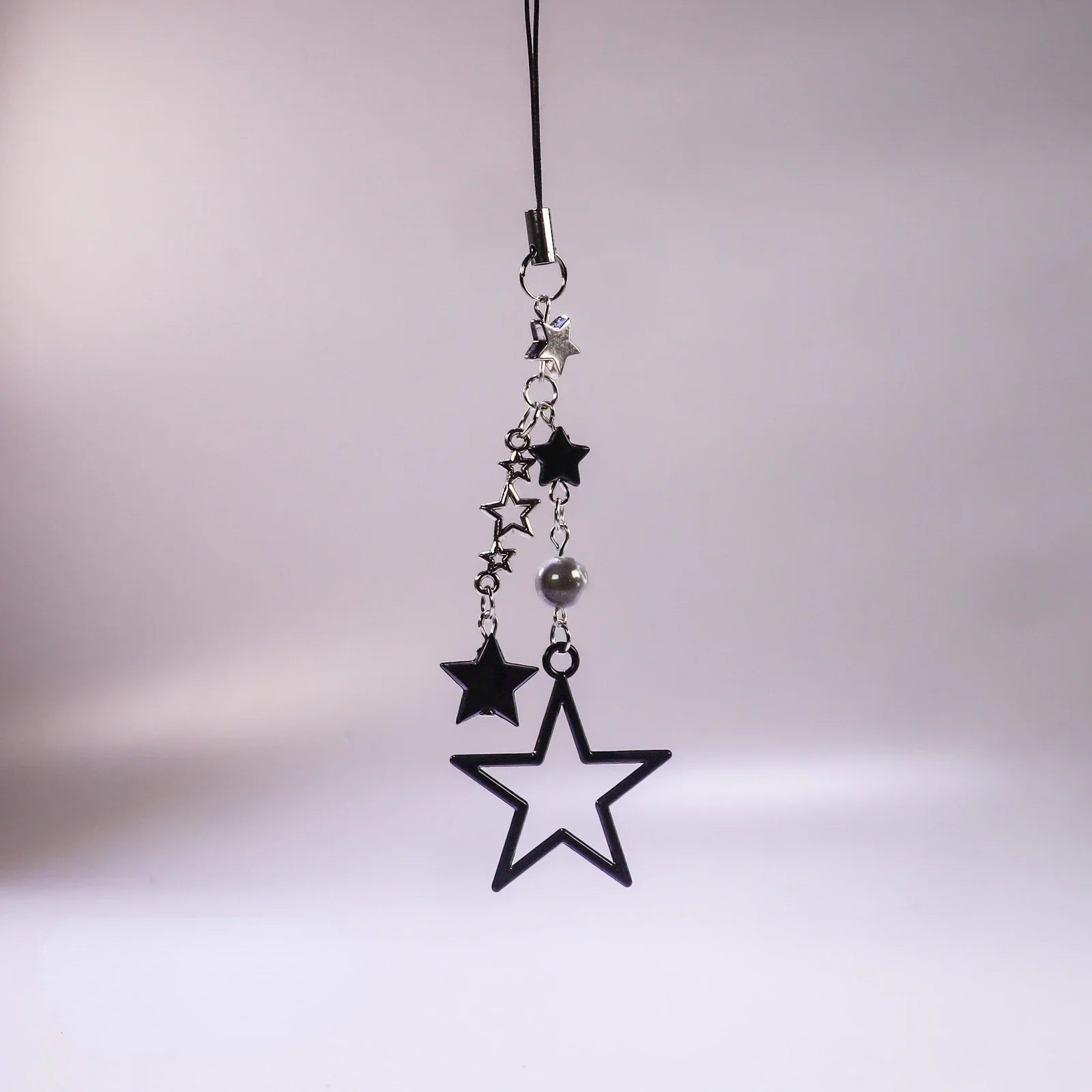 Black Star Pendant Phone Charm Strap Keychain - Bakyat Store