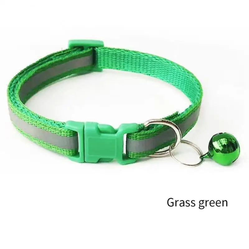 1PC Colors Reflective Breakaway Cat Collar Neck Ring Necklace Bell Pet Products - Bakyat Store