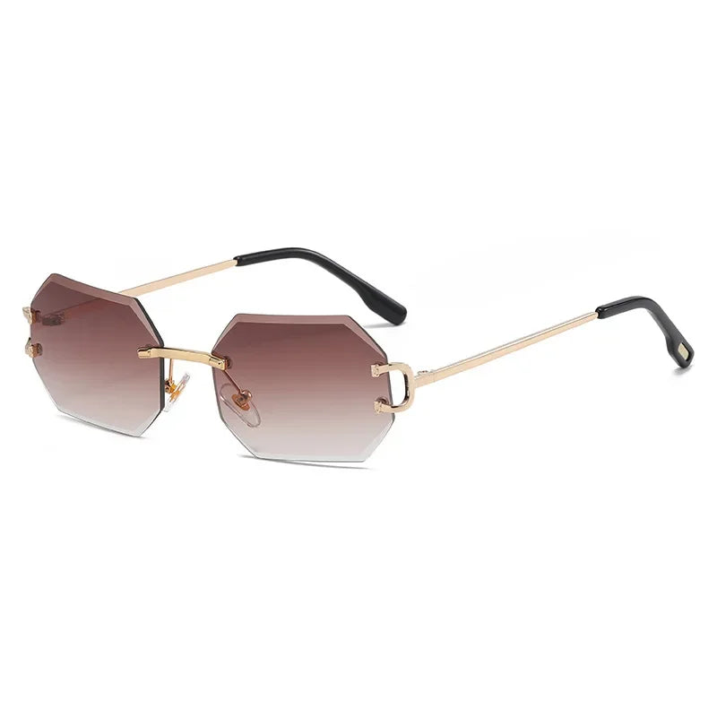 Rimless Polygon Sunglasses - Bakyat Store