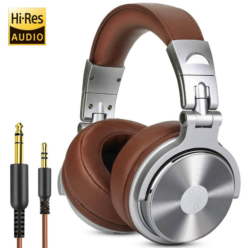 Oneodio Wired Professional Studio Pro DJ Headphones With Microphone Over Ear HiFi Monitor Music Headset Earphone For Phone PC - Bakyat Store