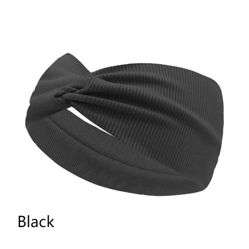 Silky Threaded Fabric Twist Headband Yoga Workout Running Sport Elastic Hair Bands for Women's Turban Hair Wrap for Girls - Bakyat Store