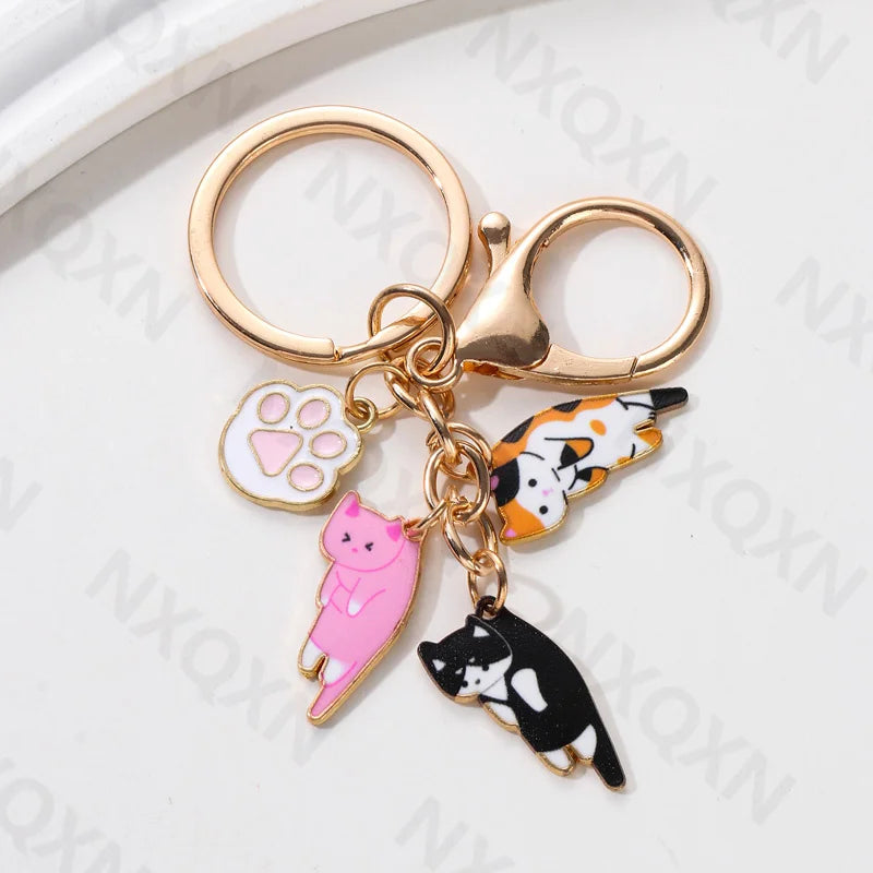 Kawaii Cat Keychain Pet Paw Key Ring - Bakyat Store