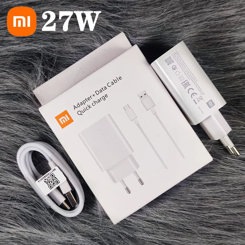 Original Xiaomi Charger 27W EU/US Fast Charge Adapter Type C Cable For Mi 9 8 SE 9T pro Redmi Note 7 K20 Pro - Bakyat Store